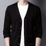 kkboxly  Plus Size Men's V-Neck Casual Button Sweater Cardigan For Autumn/Winter
