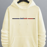 kkboxly  Paris Print Hoodie, Cool Hoodies For Men, Men's Casual Graphic Design Pullover Hooded Sweatshirt With Kangaroo Pocket Streetwear For Winter Fall, As Gifts