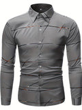 kkboxly Men's Casual Navy Blue Slim Shirt