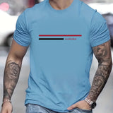 kkboxly  Men's Casual Plus Size "NAUTICA" Graphic T-Shirt, Fashion Stretch Comfortable Tees, Summer Large Loose Male Clothing