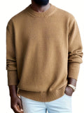 Plus Size Men's Elegant Casual Sweater Fashion Causal Long Sleeve Knit Sweater For Fall Winter, Men's Clothing