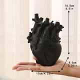 kkboxly 1pc Heart-shaped Resin Ornaments, For Desktops And Living Rooms, Including Flower Vases And Dried Flower Arrangements For Dining Tables, Resin Flower Vases For Desktops