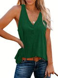 kkboxly  Solid V Neck Tank Top, Casual Sleeveless Tank Top For Summer, Women's Clothing