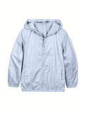 Kid's Windproof Hooded Jacket, Zip Up Waterproof Coat, Boy's Clothes For Spring Fall Outdoor