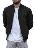 kkboxly  Men's Casual Classic Design Zip Up Stand Collar Jacket For Sports