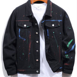 kkboxly  Original Design Men's Paint Denim Jacket