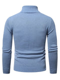 kkboxly  Plus Size Men's Casual Solid Textured Knit Sweater Slim Fit Turtleneck Long Sleeve Pullover For Spring/autumn/winter, Men's Clothing