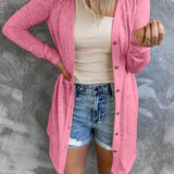 kkboxly  Long Sleeve Oversized Top, Button Up Casual Top, Women's Clothing