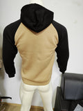 kkboxly  Men's Hoodie, Color Block King Print Color Block Raglan Sleeve Drawstring Hoodie