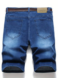 kkboxly  Classic Design Denim Shorts, Men's Casual Street Style Slightly Stretch Denim Shorts For Summer