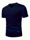 kkboxly  Men's V-neck T-Shirts Casual Sports Loose Short Sleeve Tees Top Summer Clothes