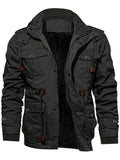 kkboxly  Men's Military Cargo Jacket Windproof Hiking Outwear Coat