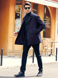 kkboxly  Men's Elegant Trench Coat, Mature Double Breasted Overcoat For Fall Winter