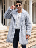 kkboxly  Men's Trendy Polar Fleece Fluffy Coat Warm Jacket Long Coat Outwear Solid  For Men Winter Autumn Hiphop Style Streetwear