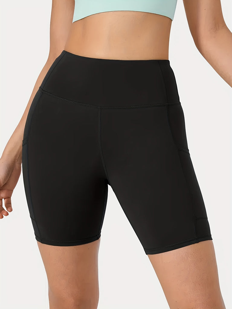 kkboxly  High Waist Mid Length Shorts, Sports Yoga Skinny High Stretch Shorts, Women's Activewear