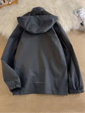 Men's Casual Hooded Waterproof Windbreaker Jacket Coat Regular Fit Coat For Spring Autumn Outdoors Hiking