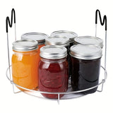 kkboxly 1pc 12-Inch Multipurpose Stainless Steel Canning Rack with Silicone Grip – Perfect for Mason Jars, Kitchen Organizer, Steam Canning & Pressure Canning