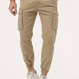 kkboxly  Trendy Solid Cargo Pants, Men's Multi Flap Pocket Trousers, Loose Casual Outdoor Pants, Men's Work Pants Outdoors Streetwear Hip Hop Style
