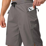 kkboxly  Men's Zip Pocket Swimming Trunks, Swimwear, Quick Dry Lightweight Breathable UV Protection Beach Shorts, Mens Clothing