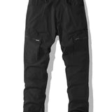 kkboxly Men's Casual Multi Pocket Pants, Chic Street Style Cargo Pants For Outdoor Activities