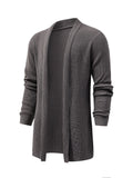 kkboxly  Elegant Slightly Stretch Knit Cardigan Coat, Men's Casual Vintage Style V Neck Sweater Cardigan For Fall Winter
