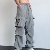 kkboxly  Loose Fit Multi Pocket Cargo Pants, Men's Casual Hip Hop Style Wide Leg Pants For Spring Summer Outdoor