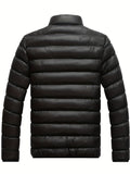 kkboxly  Winter Men's Casual Slim Fit Stand Collar Zipper-Up Padded Jacket