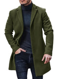 kkboxly  Plus Size Men's Solid Coat Fleece Button Up Jacket Oversized Tops For Spring/autumn, Men's Clothing