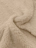 kkboxly  Button Front Fuzzy Coat, Casual Long Sleeve Winter Outerwear, Women's Clothing