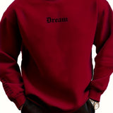 kkboxly  Creative Letter Print Trendy Sweatshirt, Men's Casual Graphic Design Crew Neck Pullover Sweatshirt For Men Fall Winter