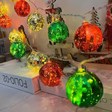 Multicolor LED Christmas Tree Ornament Lights - Battery-Powered, Button-Controlled Outdoor Camping & Room Decorative String Lights for Festive Atmosphere
