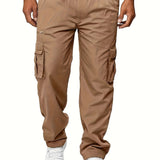 kkboxly  Mens Cargo Work Trousers Casual Thin Style Relaxed Fit Stretch Combat Tracksuit