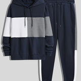 kkboxly  Plus Size Women & Men Clothes Color Block Hoodies & Sweatpants Sets, Drawstring Comfortable Oversized Loose Suits, Best Sellers Gifts