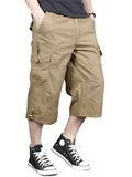 dunnmall  kkboxly  Street Style Men's Casual Cargo Capris Jeans With Pocket, Men's Outfits
