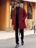 kkboxly  Plus Size Men's Solid Coat Fleece Button Up Jacket Oversized Tops For Spring/autumn, Men's Clothing