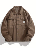 kkboxly  Solid Jackets For Men Dual Pockets Button Up Lapel Stylish Coat Jackets For Men