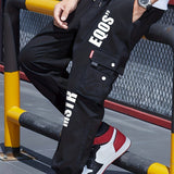 kkboxly Classic Design Multi Pocket Cargo Pants, Men's Casual Loose Fit Drawstring Cargo Pants/Joggers For Spring Summer Outdoor