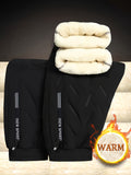kkboxly  Men's Winter New Fashion Trend Waterproof, Windproof, Warm, Fleece And Thickened Casual Loose Sports Trousers And Casual Pants