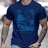 kkboxly kkboxly Japanese Style Painting Print Men's T-shirt, Crew Neck Short Sleeve Tops, Graphic Tee Men's Summer Clothes, Men's Outfits