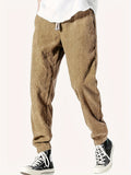 kkboxly  Drawstring Waffle Pattern Sweatpants Loose Fit Pants Men's Casual Joggers For Men Winter Fall Running Jogging