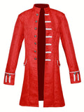 Steampunk Gothic Long Coat Embroidered Victorian Jacket Vintage Overcoat Medieval Frock Coat Renaissance Costume For Men