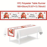 1pc, Christmas Table Runner, Tablecloths, Holiday Decorations, Christmas Party Decor, Table Decor