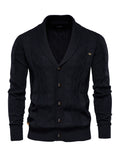 kkboxly  Men's Casual Single Breasted Solid Color Knit Cardigan