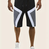 kkboxly  Men's Color Block Drawstring Shorts, Summer Clothings For Running, Basketball, Athletics