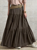 kkboxly  Boho Ruffle Hem Tiered High Waist Skirt, Versatile Layered Maxi Skirt For Spring & Summer, Women's Clothing