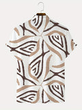 kkboxly  Casual Ripple Pattern Short Sleeve Shirt, Men's Hawaiian Shirt For Summer Vacation Resort