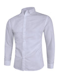 kkboxly  Thin Material, Two Sizes Smaller, Business Button Up Shirt Solid Color Men's Long Sleeve Shirt Best Sellers