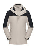 kkboxly  Men's Casual 3 In 1 Outdoor Jacket, Warm Hooded Windbreaker Jacket For Outdoor Hiking Camping