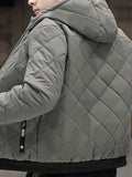 kkboxly  Warm Winter Plush Hooded Jacket, Men's Casual Zip Up Cotton Padded Jacket For Fall Winter Outdoor