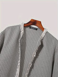 kkboxly  Elegant Open Front Cardigan Jacket, Men's Casual Vintage Style Cardigan Coat For Fall Winter